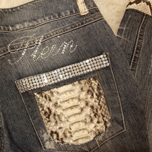 Designer Phillip Plein Blue Python Jean's - Picture 5 of 6